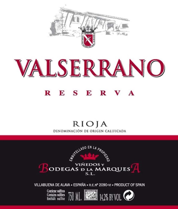 Valserrano Reserva 2008 Front Label