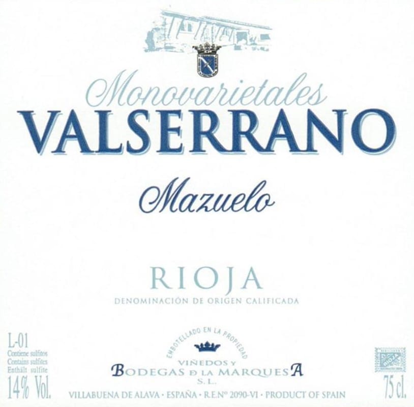 Valserrano Mazuelo 2008 Front Label