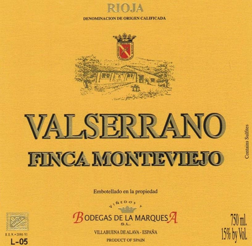 Valserrano Finca Monteviejo 2008 Front Label
