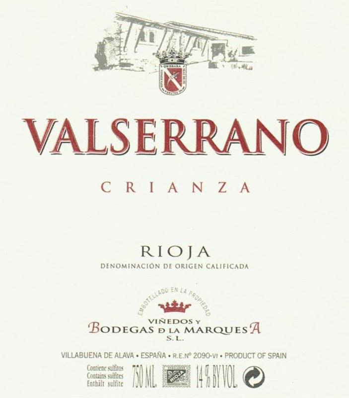 Valserrano Crianza 2009 Front Label