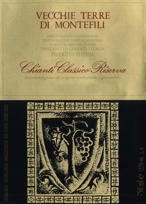 Vecchie Terre di Montefili Chianti Classico Riserva 2007 Front Label