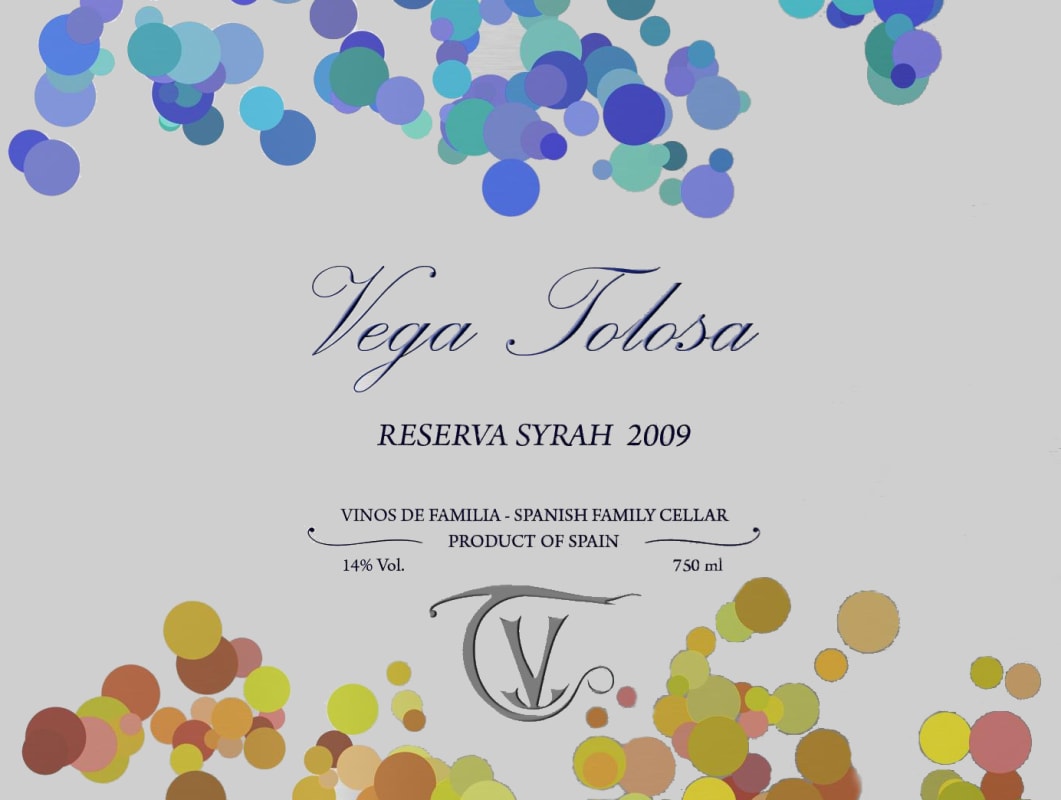 Vega Tolosa Reserva Syrah 2009 Front Label