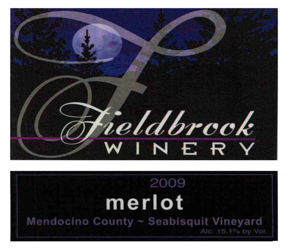 Fieldbrook Winery Seabisquit Ranch Merlot 2009 Front Label