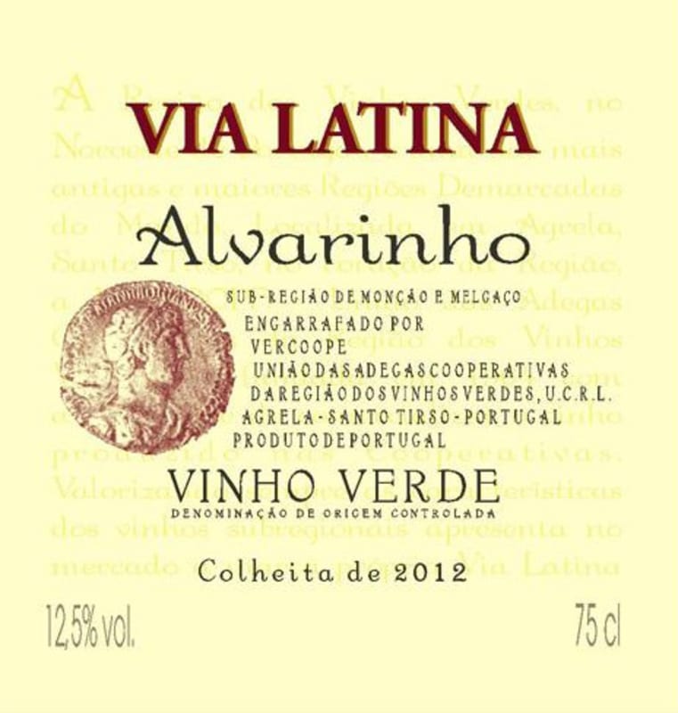 Vercoope Via Latina Alvarinho 2012 Front Label