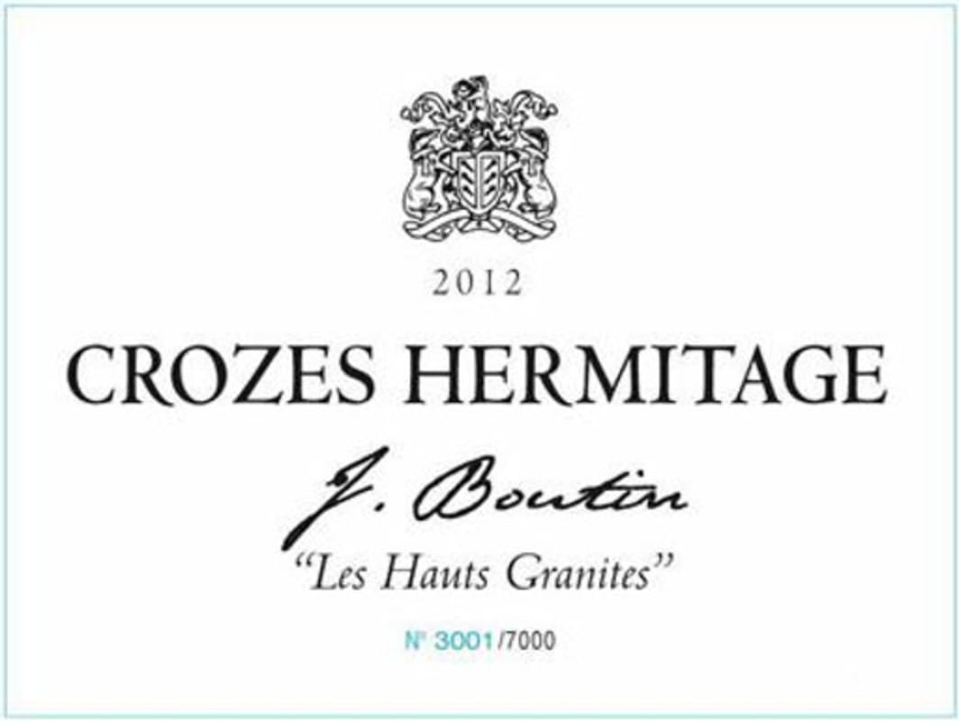 Vertuvin en Provence Crozes Hermitage Les Hauts Granites 2012 Front Label