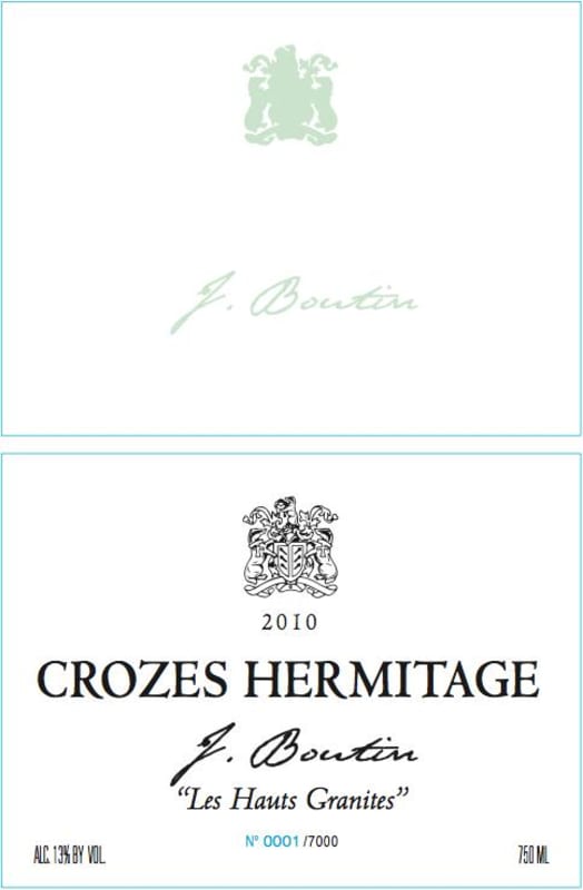 Vertuvin en Provence Crozes Hermitage Les Hauts Granites 2010 Front Label