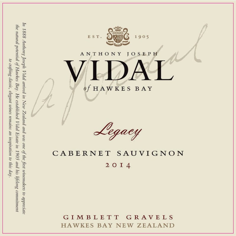 Vidal Wines El Legado Sauvignon Merlot 2014 Front Label