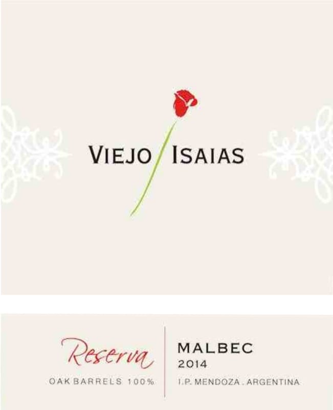 Viejo Isaias Reserva Malbec 2014 Front Label