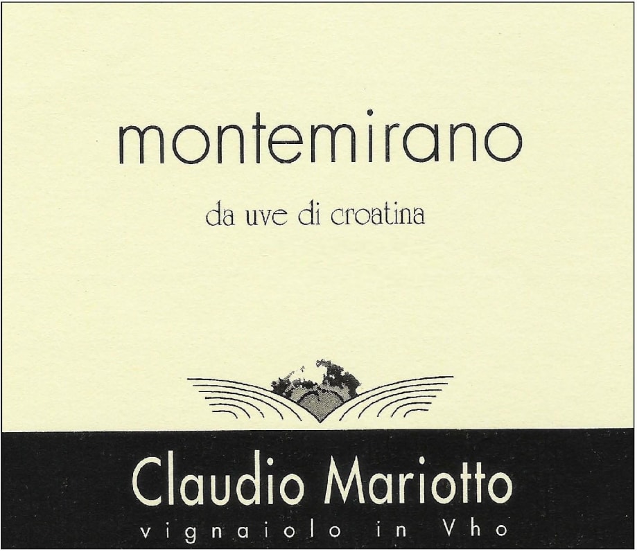 Claudio Mariotto Montemirano 2008 Front Label