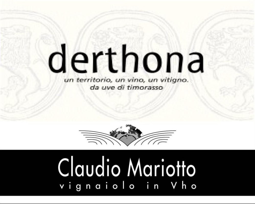 Claudio Mariotto Derthona Timorasso 2009 Front Label