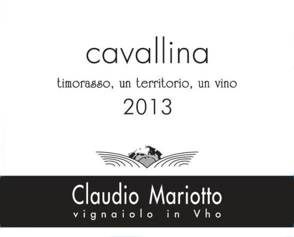 Claudio Mariotto Cavallina Timorasso 2013 Front Label