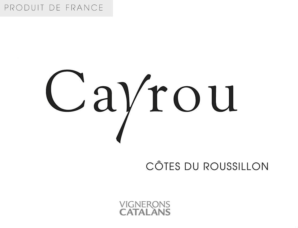 Vignerons Catalans Cotes du Roussillon Cayrou Rouge 2014 Front Label