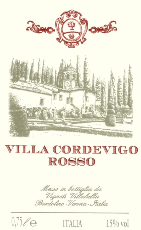 Vigneti Villabella Veronese Villa Cordevigo Rosso 2008 Front Label