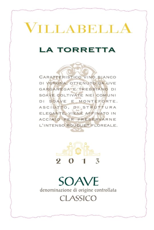 Vigneti Villabella Soave La Torretta Classico 2013 Front Label