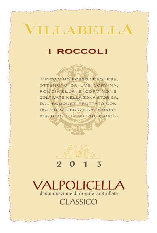 Vigneti Villabella Valpolicella I Roccoli Classico 2013 Front Label