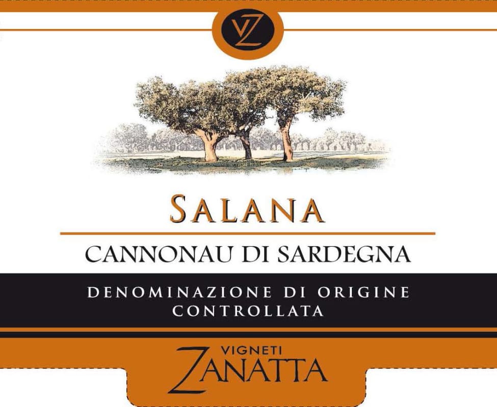 Vigneti Zanatta Cannonau di Sardegna Salana 2013 Front Label