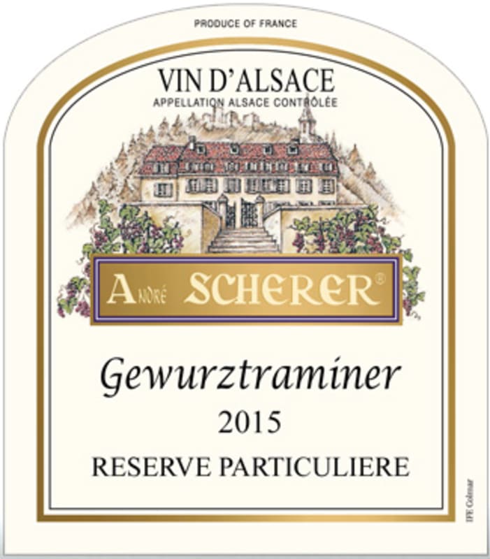Vignoble Andre Scherer Alsace Particuliere Reserve Gewurztraminer 2015 Front Label