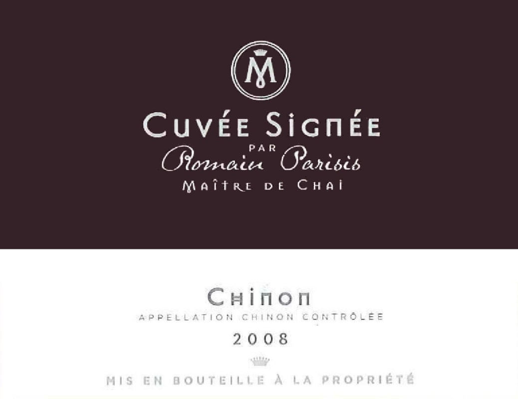 Vignoble du Paradis Chinon Cuvee Signee 2008 Front Label