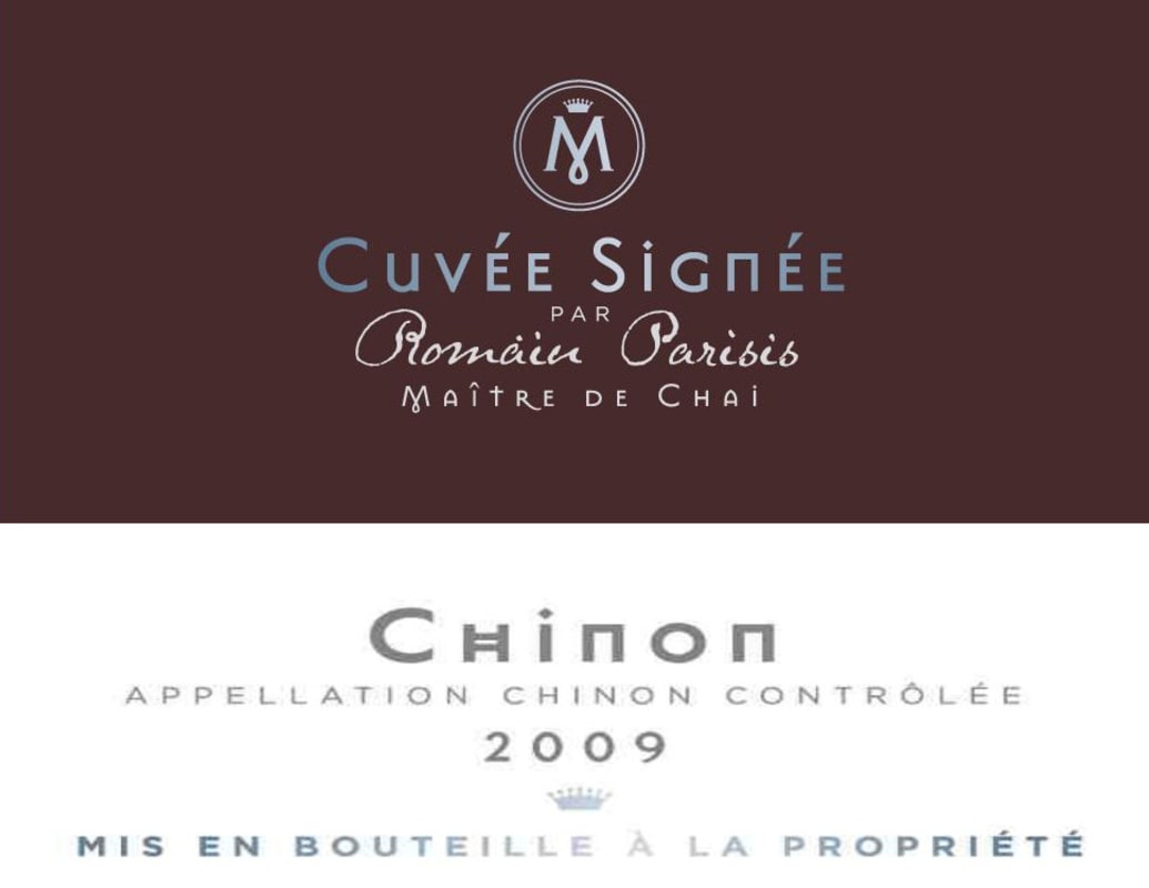 Vignoble du Paradis Chinon Cuvee Signee 2009 Front Label