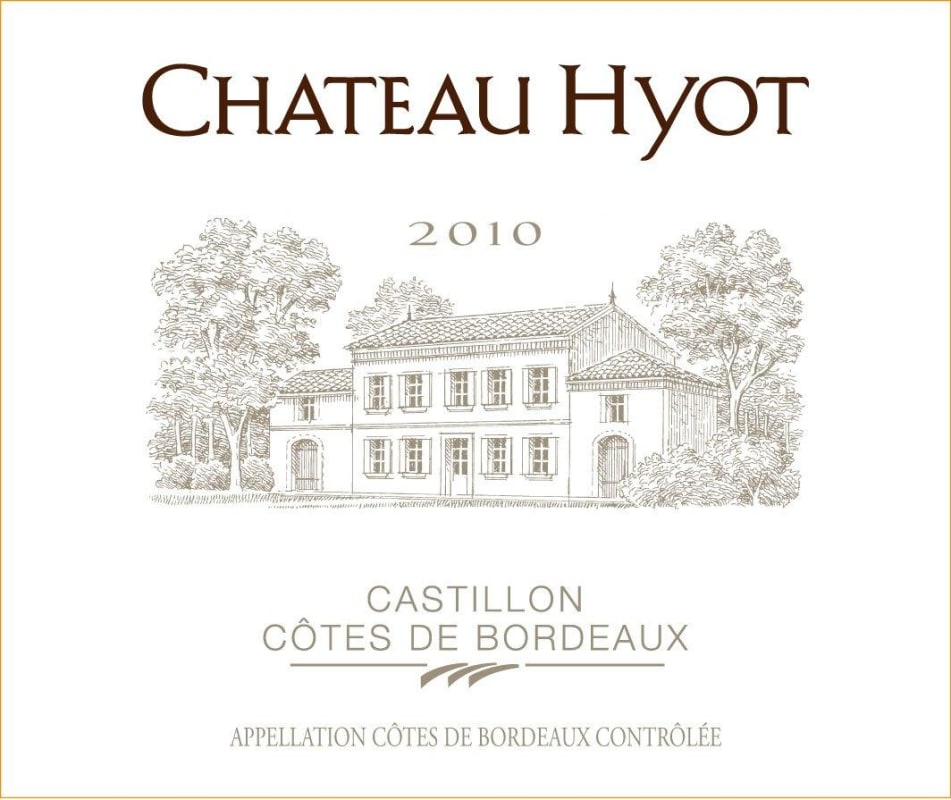 Vignobles Aubert Chateau Hyot 2010 Front Label