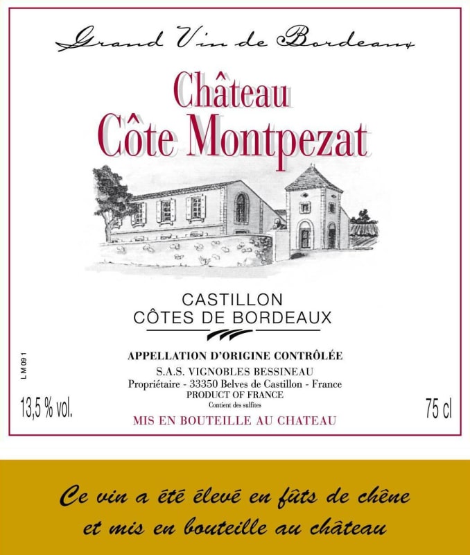Chateau Cote Montpezat Rouge 2010 Front Label