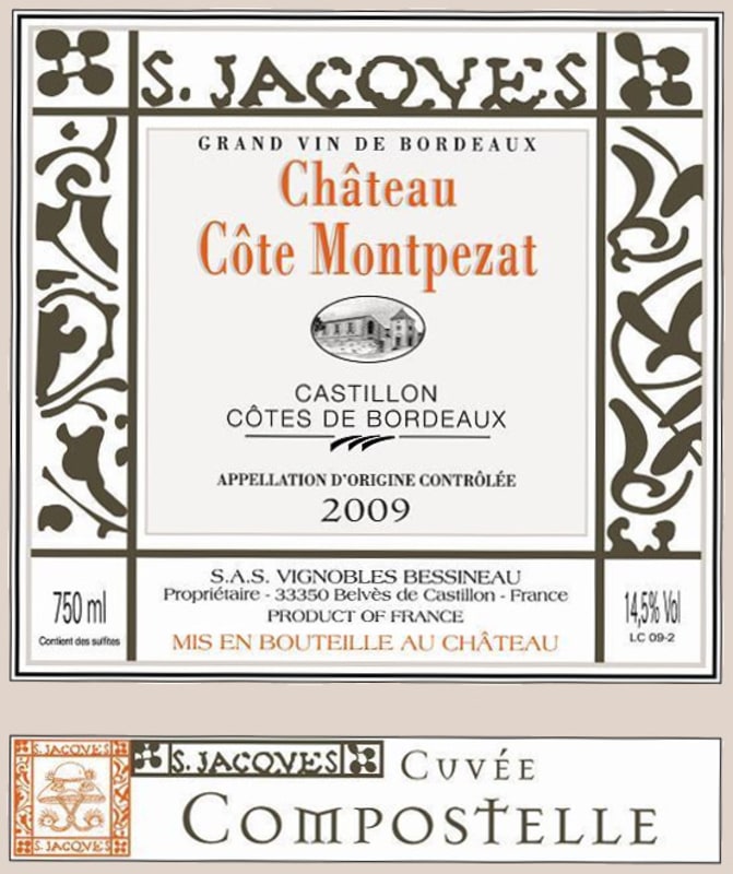 Chateau Cote Montpezat Cuvee Compostelle 2009 Front Label