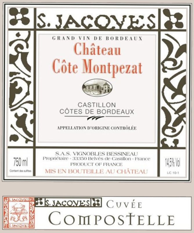 Chateau Cote Montpezat Cuvee Compostelle 2015 Front Label