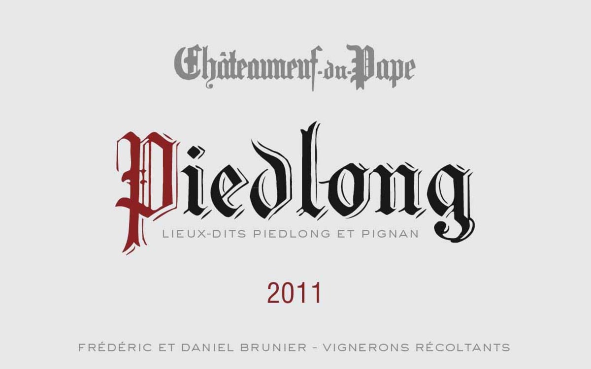 Vignobles Brunier Chateauneuf-du-Pape Piedlong 2011 Front Label