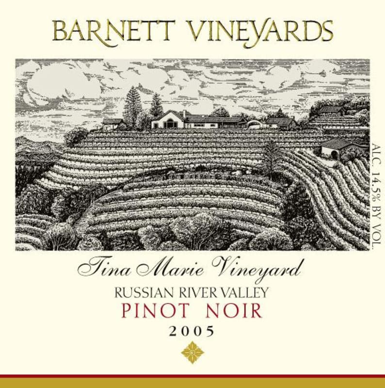 Barnett Vineyards Tina Marie Pinot Noir 2005 Front Label
