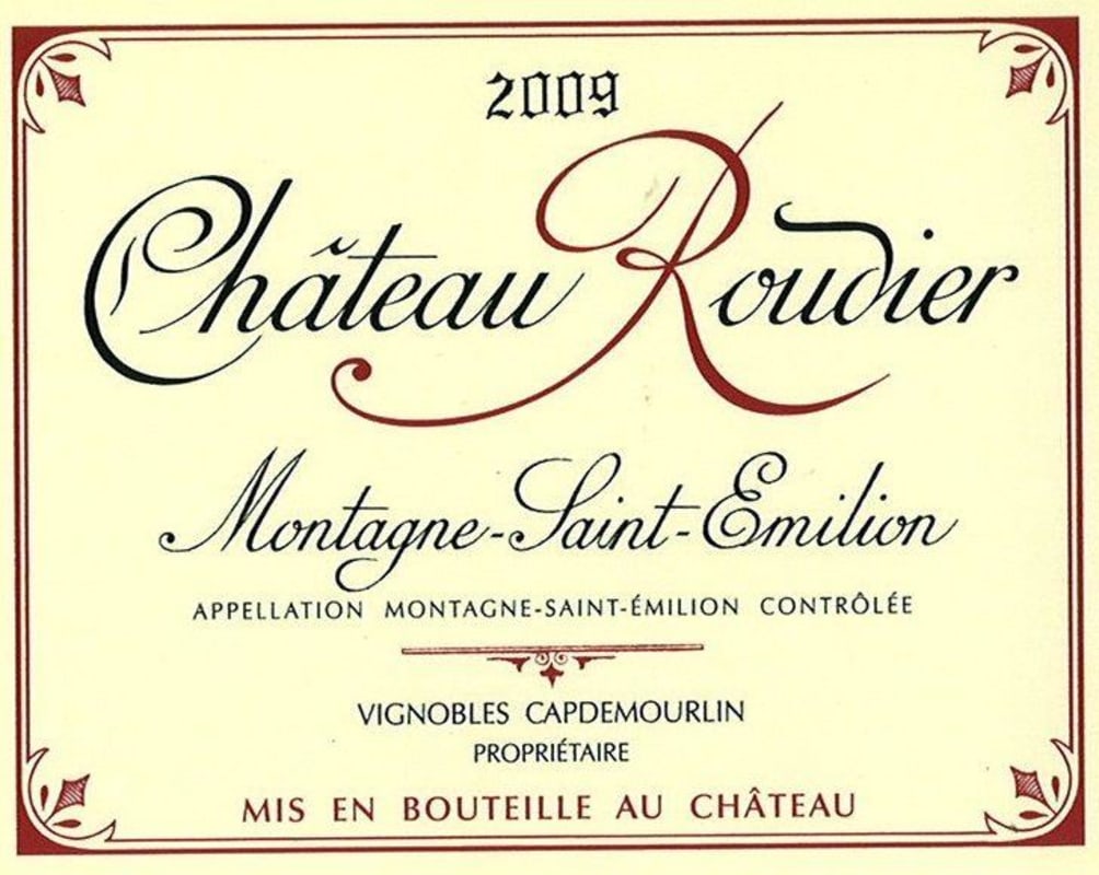 Vignobles Capdemourlin Montagne-Saint-Emilion Chateau Roudier 2009 Front Label