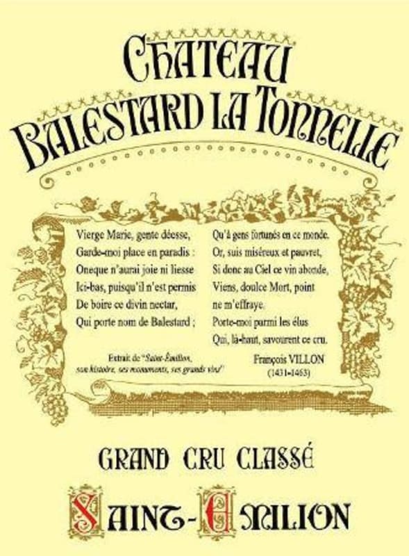 Vignobles Capdemourlin Saint-Emilion Chateau Balestard la Tonnelle Grand Cru 2015 Front Label
