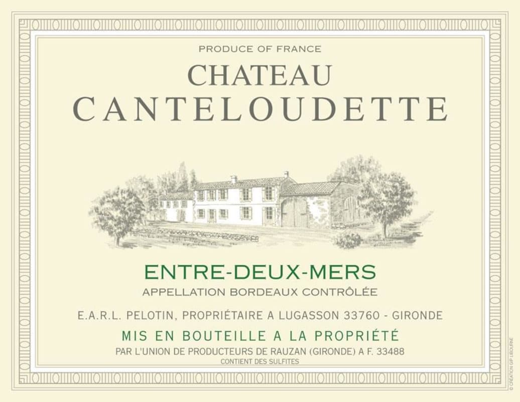 Vignobles Chatelier - Cantelaudette Entre-deux-Mers Blanc 2015 Front Label