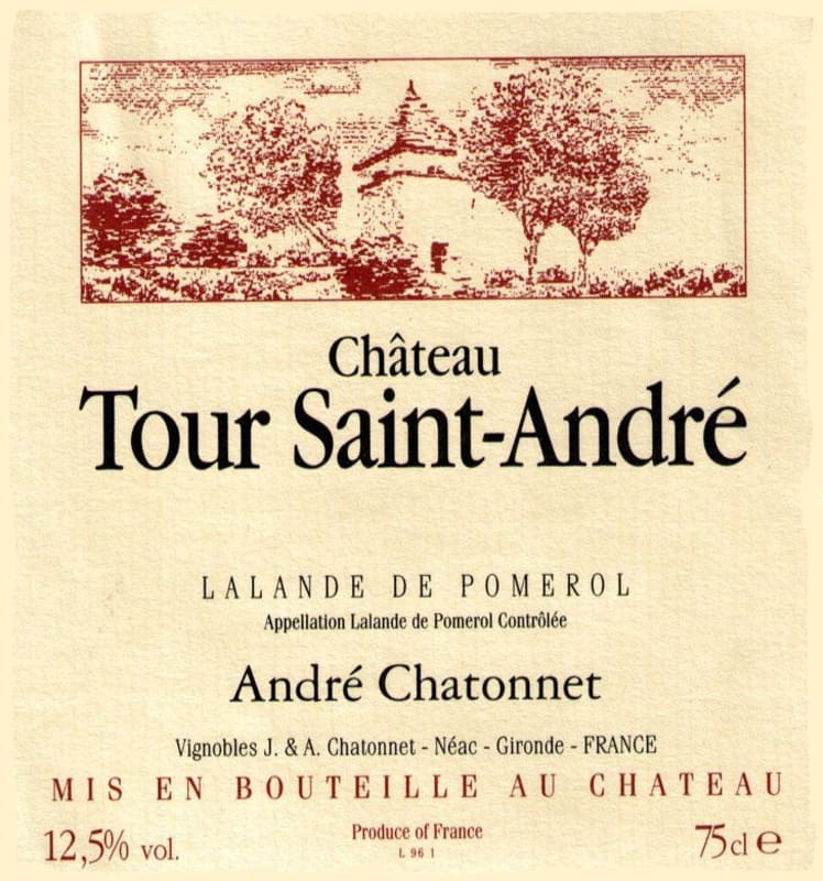 Vignobles Chatonnet Tour Saint-Andre Andre Chatonnet 2000 Front Label