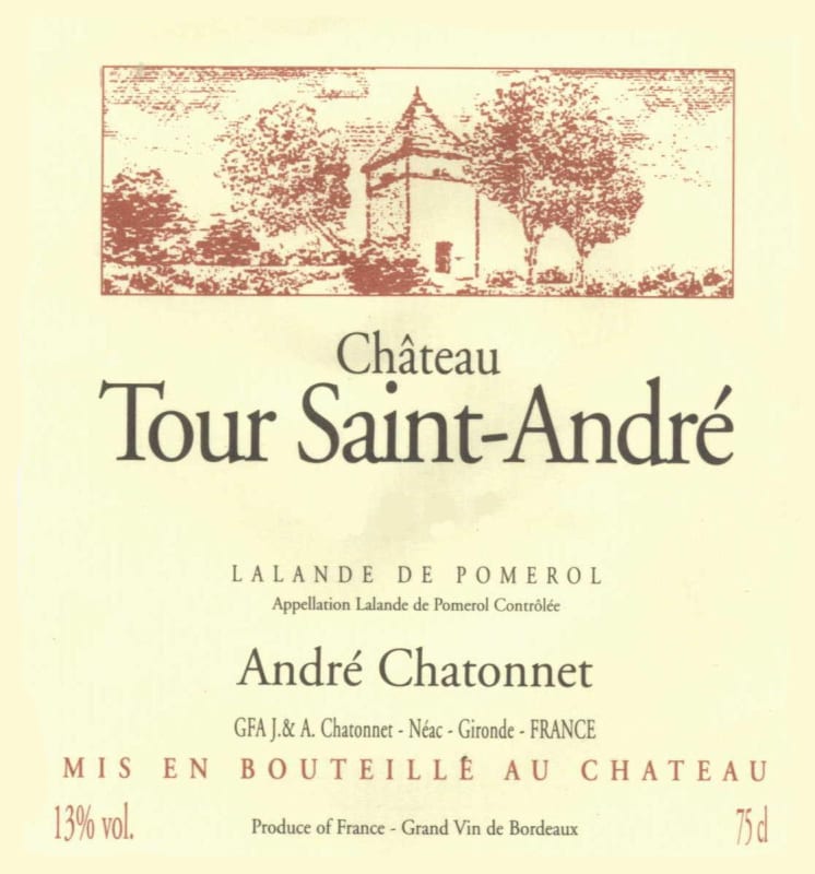 Vignobles Chatonnet Tour Saint-Andre Andre Chatonnet 2003 Front Label