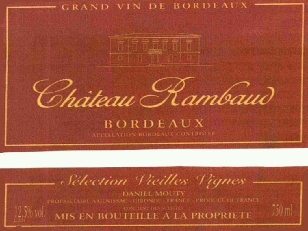 Vignobles Daniel Mouty Chateau Rambaud Selection Vieilles Vignes 2011 Front Label
