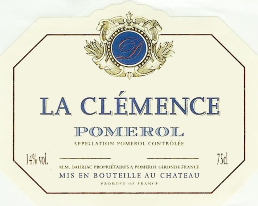 Vignobles Dauriac Pomerol La Clemence 2006 Front Label