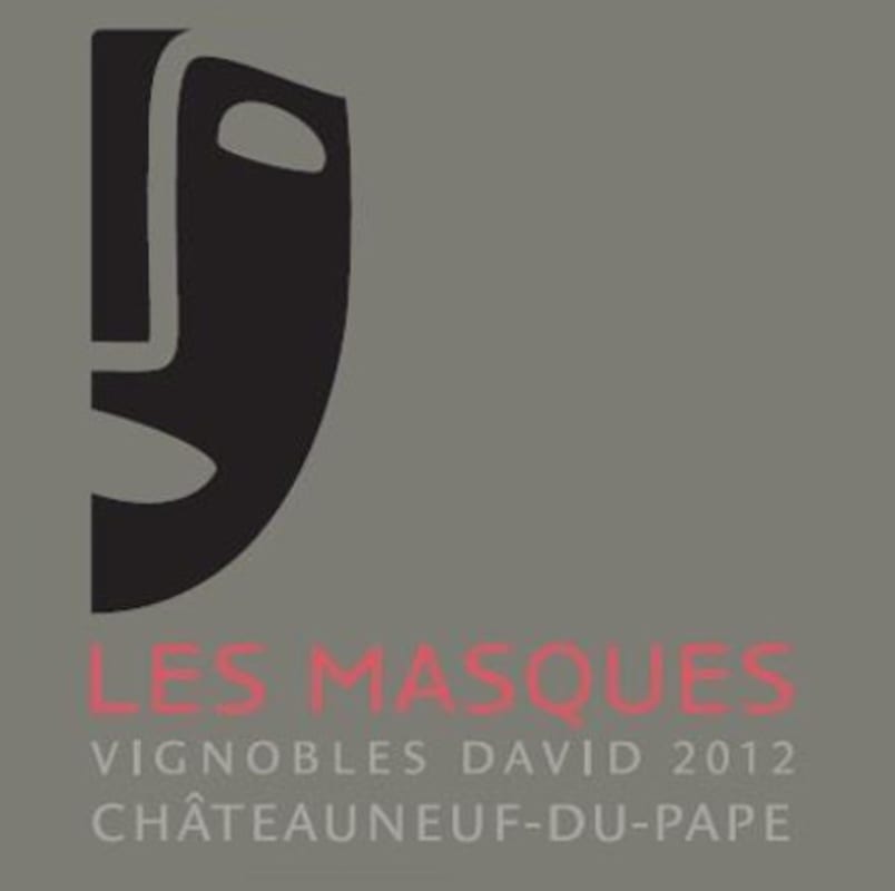 Vignobles David Chateauneuf-du-Pape Les Masques 2012 Front Label