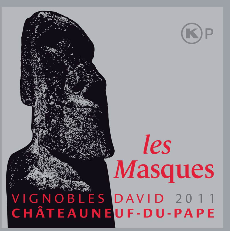 Vignobles David Chateauneuf-du-Pape Les Masques 2011 Front Label