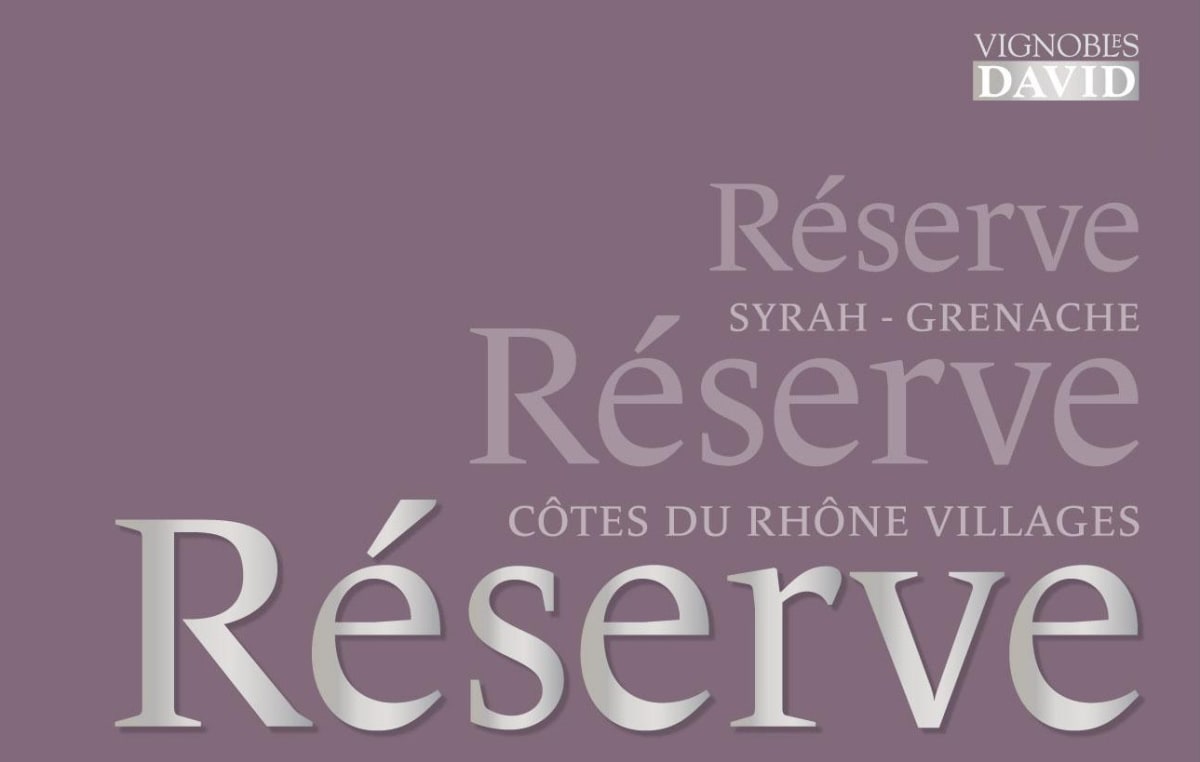 Vignobles David Cotes du Rhone Villages Reserve Syrah-Grenache 2011 Front Label