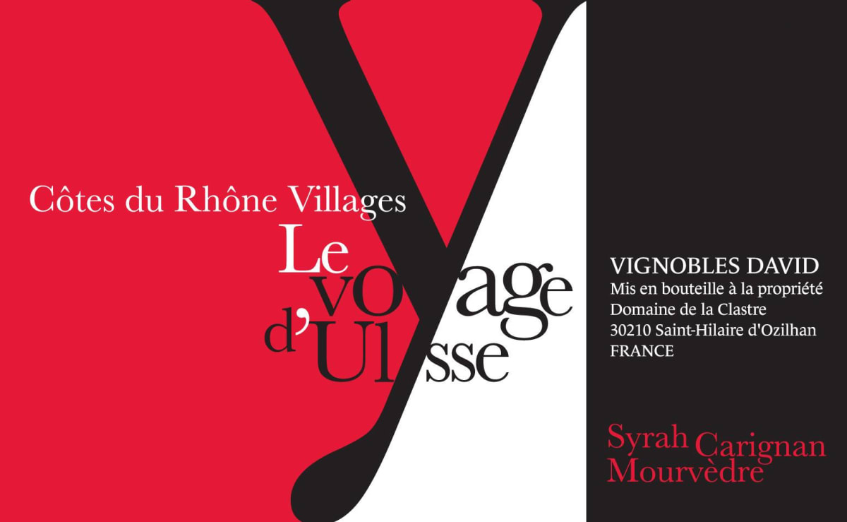 Vignobles David Cotes du Rhone Villages Le Voyage d'Ulysse 2010 Front Label