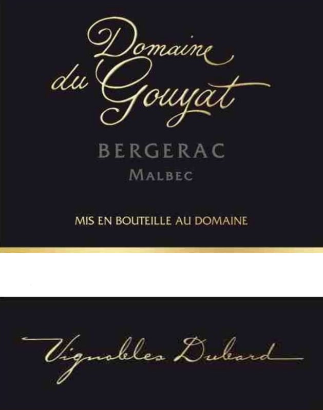 Domaine du Gouyat Bergerac Malbec 2013 Front Label