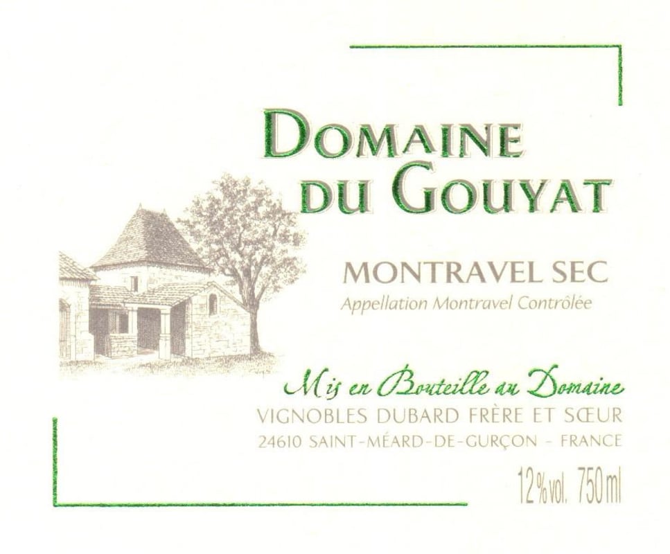 Domaine du Gouyat Blanc 2010 Front Label