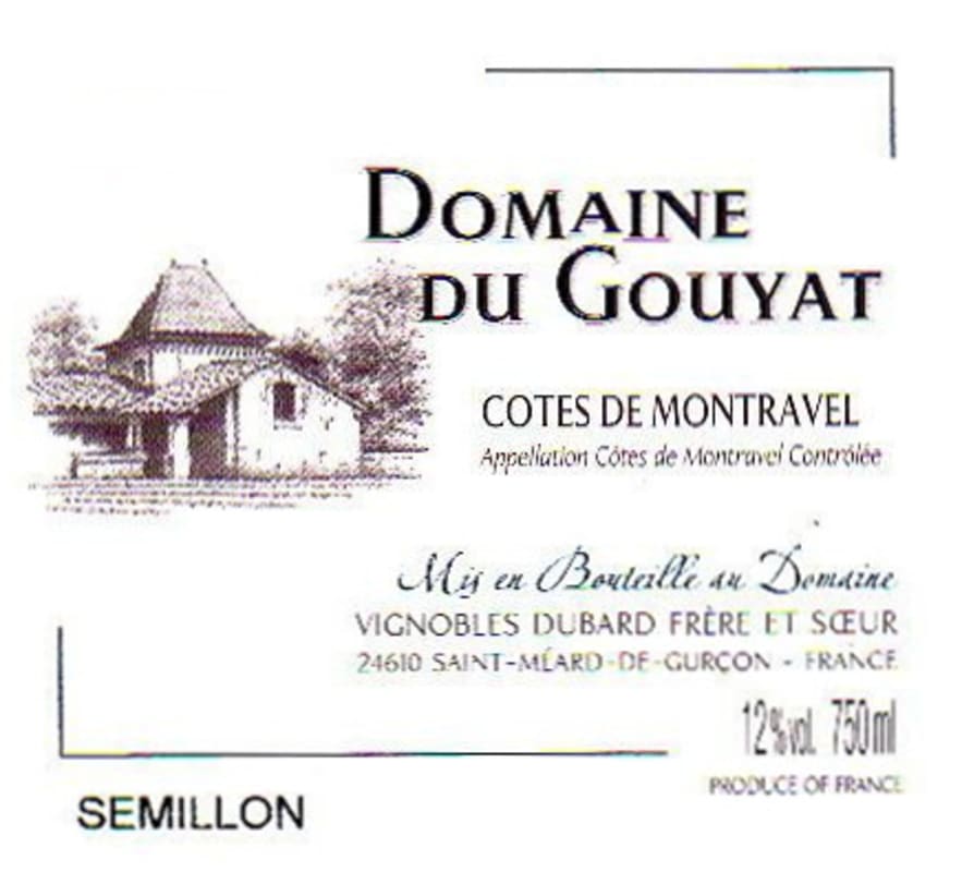 Domaine du Gouyat Moelleux Blanc 2007 Front Label