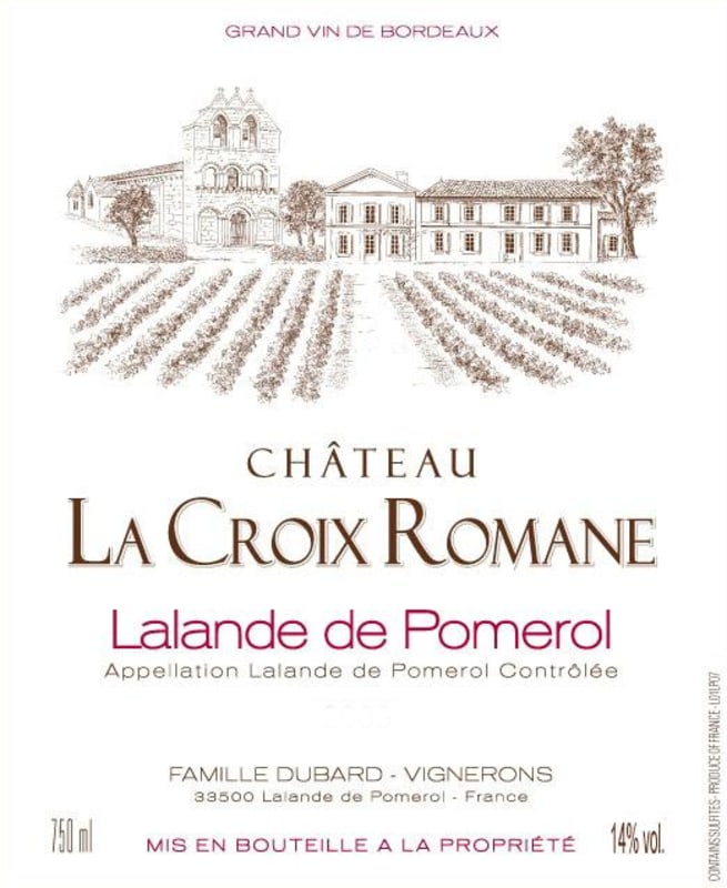 Chateau La Croix Romane Lalande de Pomerol 2010 Front Label