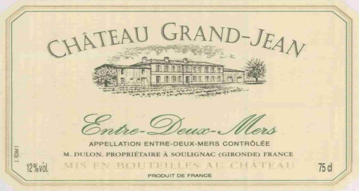 Vignobles Dulon Entre-deux-Mers Chateau Grand Jean 2009 Front Label