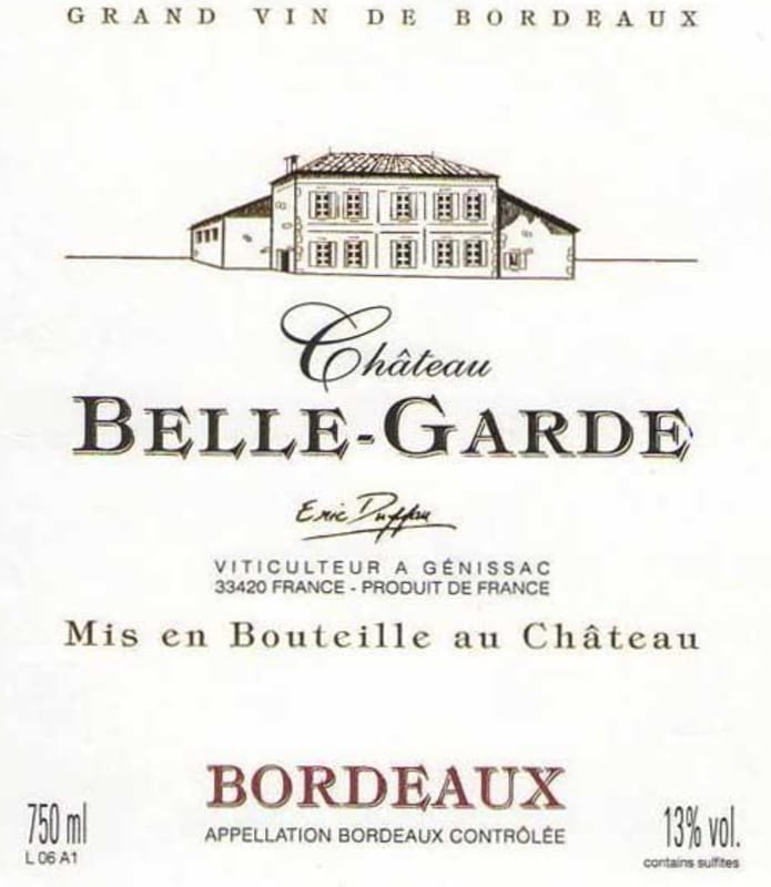 Vignobles Eric Duffau - Chateau Belle-Garde Bordeaux 2009 Front Label