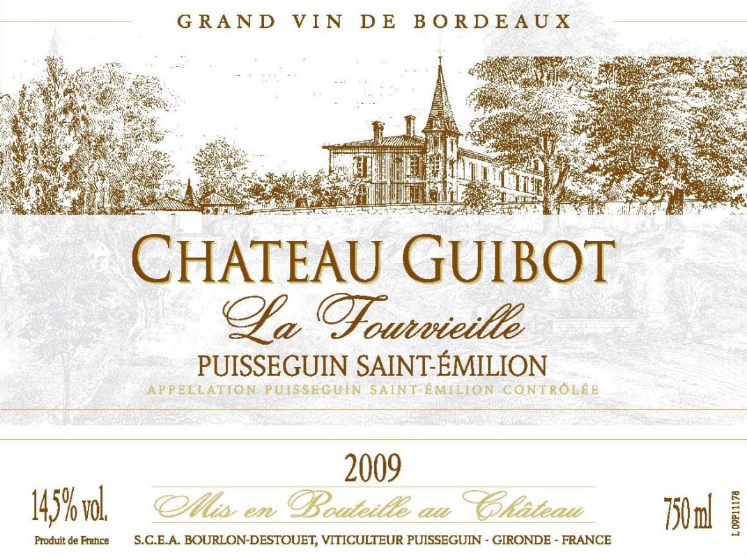 Vignobles Henri Bourlon Puisseguin Saint-Emilion Chateau Guibot La Fourvieille 2009 Front Label