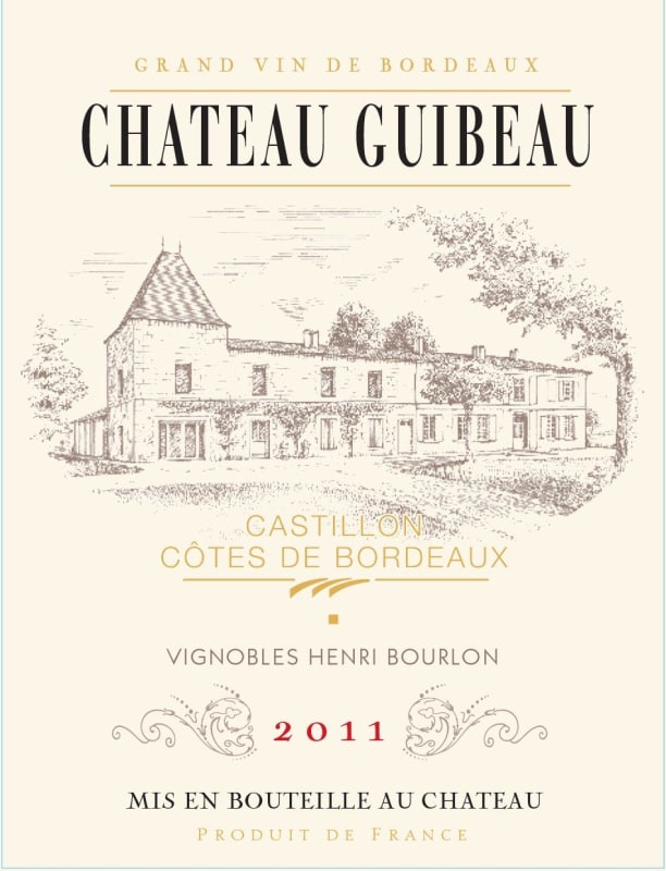 Vignobles Henri Bourlon Chateau Guibeau 2011 Front Label