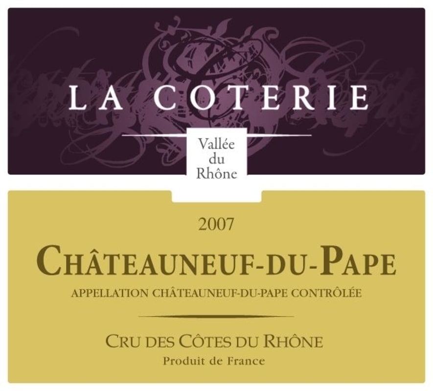 Vignobles La Coterie Chateauneuf-du-Pape 2007 Front Label