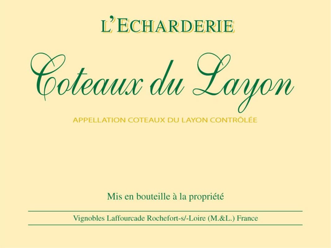 Laffourcade Coteaux du Layon Chateau de l'Echarderie 2009 Front Label
